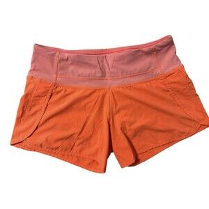 Lululemon Speed Up Orange Coral Workout Shorts Size 4